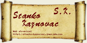 Stanko Kaznovac vizit kartica